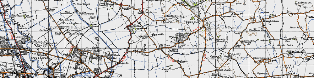 Old map of Bilton in 1947