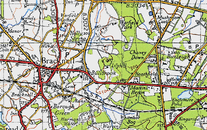 Old map of Bullbrook in 1940
