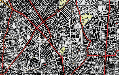 Old map of Highbury in 1946
