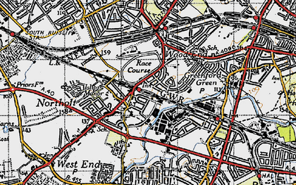 Old map of Northolt in 1945