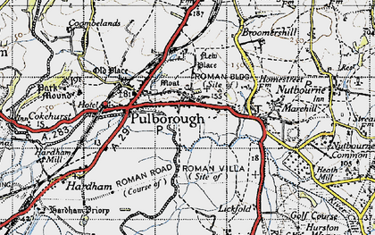 Old map of Pulborough in 1940