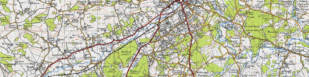 Old map of Wrecclesham in 1940