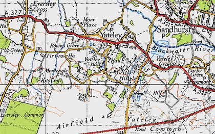 Old map of Yateley in 1940