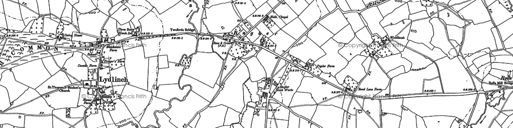 Old map of Bagber in 1886