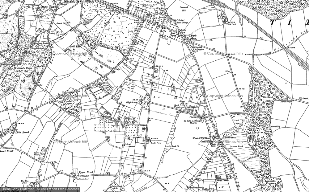 Old Map of Historic Map covering Abshot in 1895