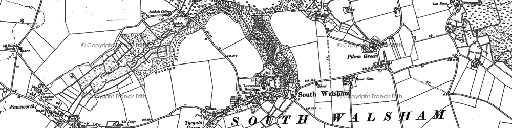 Old map of South Walsham in 1881