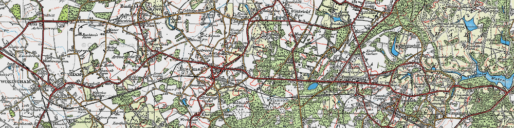 Old map of Bullbrook in 1919