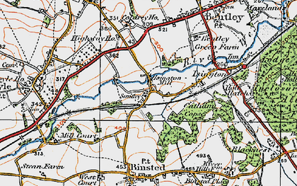 Old map of Isington in 1919
