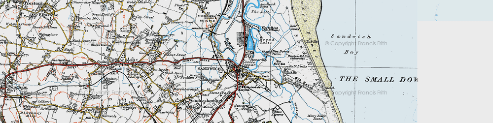 Old map of Sandwich in 1920