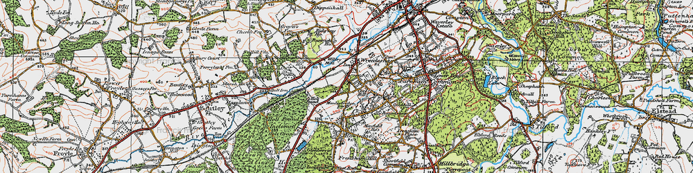 Old map of Wrecclesham in 1919