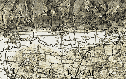Old map of Alva in 1904-1907