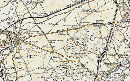 Old map of Andover Down in 1897-1900