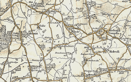 Old map of Bishop's Down in 1899