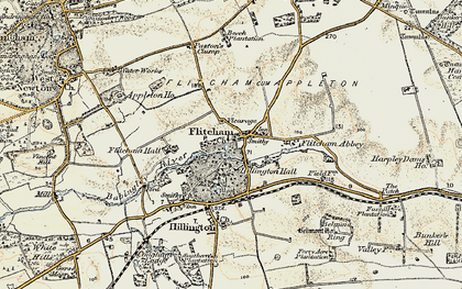 Old map of Flitcham in 1901-1902