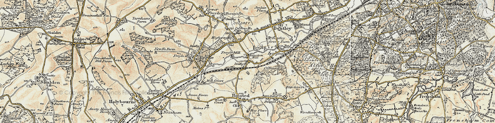 Old map of Isington in 1897-1909