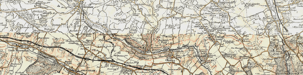 Old map of Latimer in 1897-1898