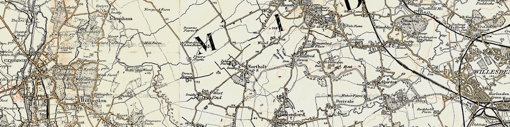 Old map of Northolt in 1897-1909