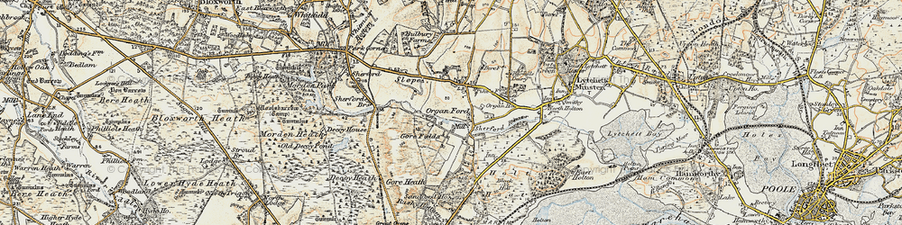 Old map of Organford in 1899-1909
