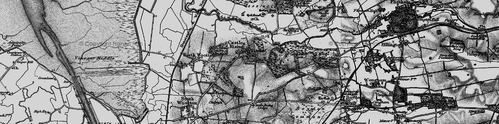 Old map of Castle Rising in 1893